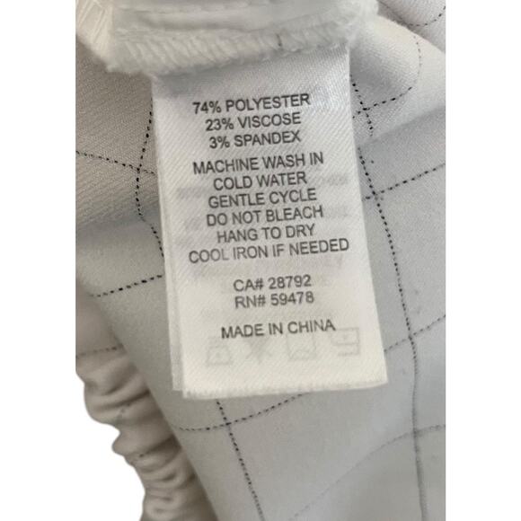 Rachel Zoe | White Windowpane Elastic Waist Crop Preppy Pants Sz 6 Checkered - Picture 6 of 6